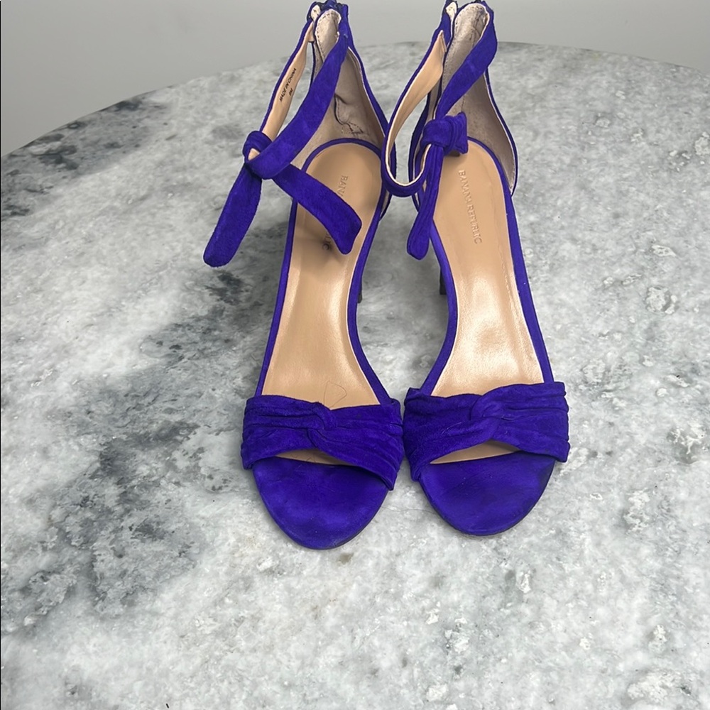 Banana Republic Purple Suede Heeled Sandals - Size 9